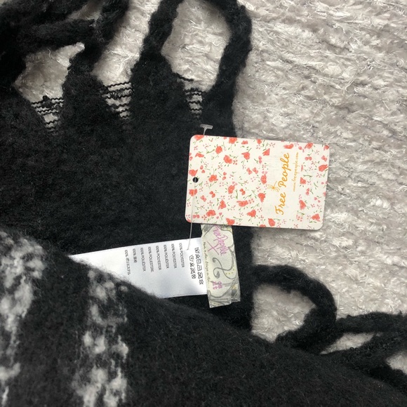 🆕NWT FREE PEOPLE GEMINI Plaid blanket Camel Black - Picture 5 of 9